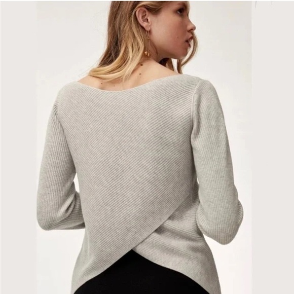 Babaton Sweaters - Aritiza Babaton - Kitano Sweater Ribbed Knit Twist Back Minimalist Sweater